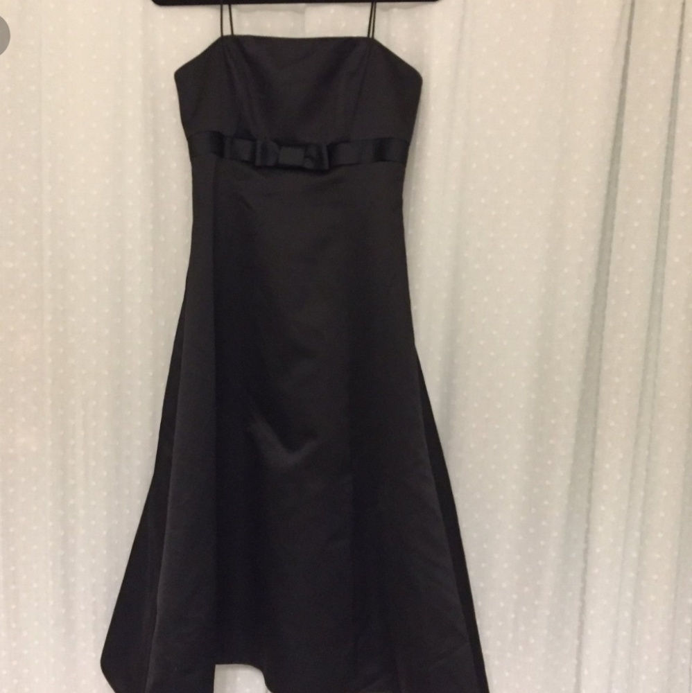 Audrey Hepburn style dress black satin - Picture 1 of 3